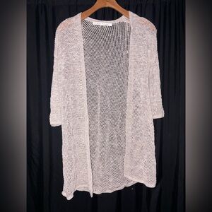 Max Studio Cream Open-Knit Cardigan